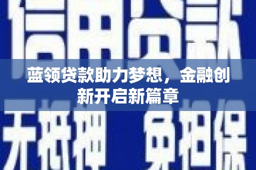 苏尼特右旗蓝领贷款助力梦想，金融创新开启新篇章