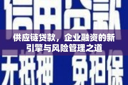 苏尼特右旗供应链贷款，企业融资的新引擎与风险管理之道