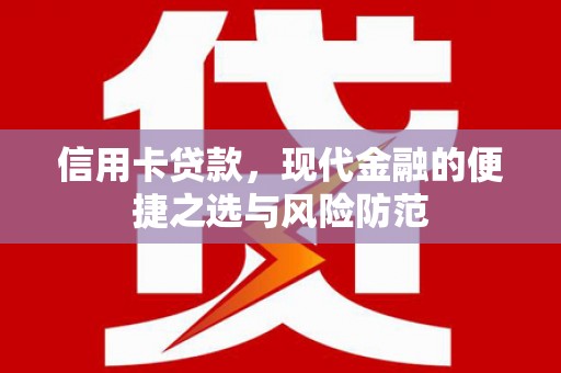 苏尼特右旗信用卡贷款，现代金融的便捷之选与风险防范