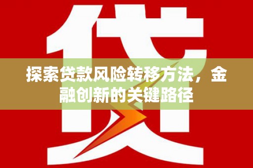 苏尼特右旗探索贷款风险转移方法，金融创新的关键路径