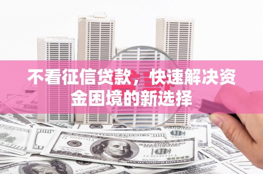 苏尼特右旗不看征信贷款，快速解决资金困境的新选择