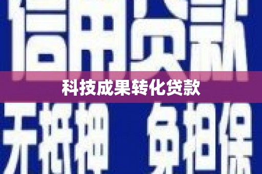 苏尼特右旗科技成果转化贷款