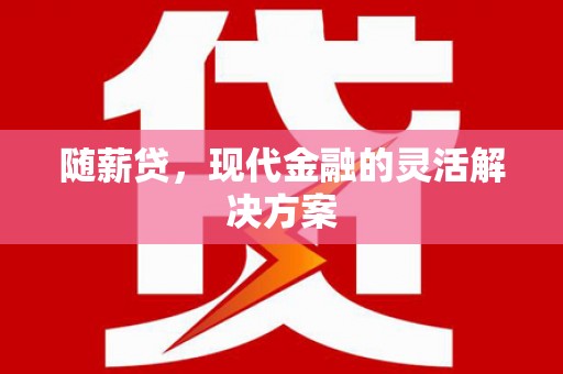 苏尼特右旗随薪贷，现代金融的灵活解决方案