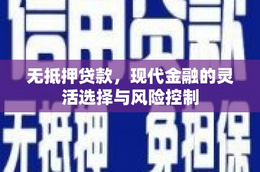 苏尼特右旗无抵押贷款，现代金融的灵活选择与风险控制