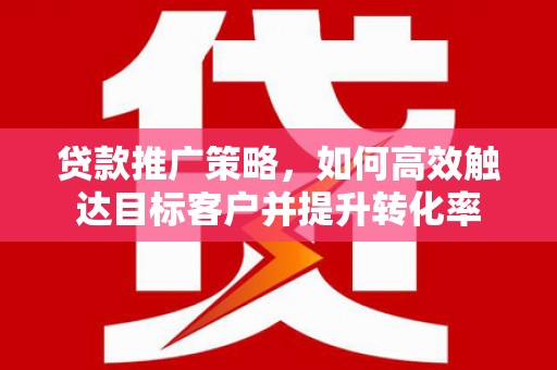 苏尼特右旗贷款推广策略，如何高效触达目标客户并提升转化率