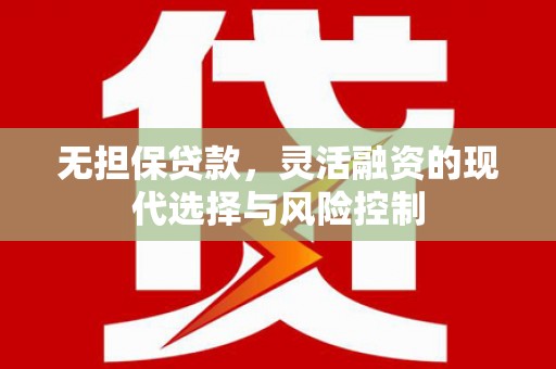 苏尼特右旗无担保贷款，灵活融资的现代选择与风险控制
