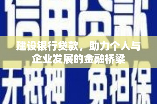 苏尼特右旗建设银行贷款，助力个人与企业发展的金融桥梁