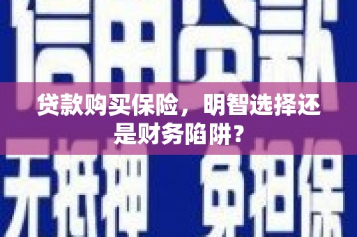 苏尼特右旗贷款购买保险，明智选择还是财务陷阱？