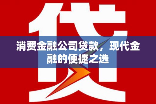 苏尼特右旗消费金融公司贷款，现代金融的便捷之选