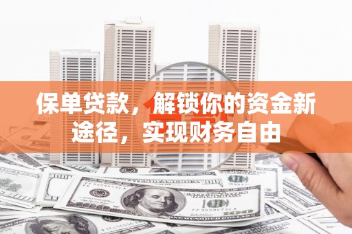 苏尼特右旗保单贷款，解锁你的资金新途径，实现财务自由