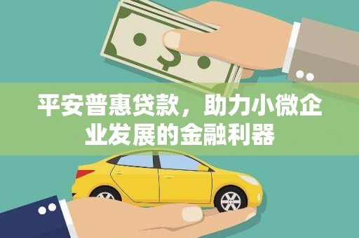 苏尼特右旗平安普惠贷款，助力小微企业发展的金融利器