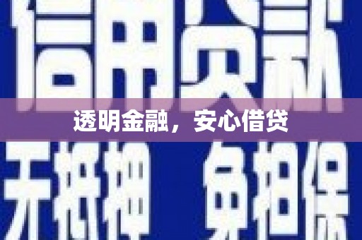 苏尼特右旗透明金融，安心借贷